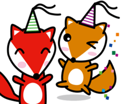 Lovely foxes sticker #3295587