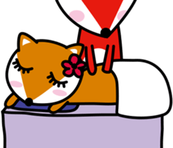 Lovely foxes sticker #3295594
