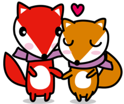 Lovely foxes sticker #3295602