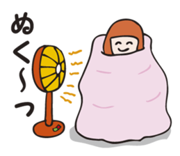 Miss.Makiko who put a blanket on. sticker #3298319