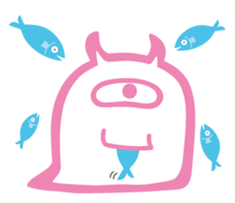 Funny monsters trio 2 (& white cat Ume) sticker #3301463