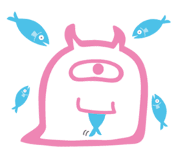 Funny monsters trio 2 (& white cat Ume) sticker #3301463