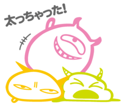 Funny monsters trio 2 (& white cat Ume) sticker #3301464