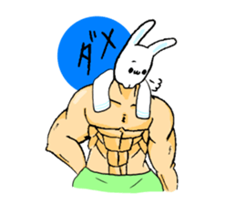 Muscular&soft rabbit! sticker #3302661