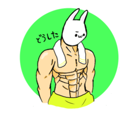 Muscular&soft rabbit! sticker #3302662