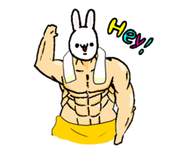 Muscular&soft rabbit! sticker #3302664