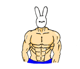 Muscular&soft rabbit! sticker #3302667