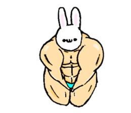 Muscular&soft rabbit! sticker #3302669
