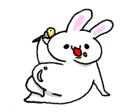 Muscular&soft rabbit! sticker #3302685