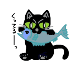 Riru of a black cat sticker #3307299