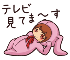 Girl wearing a hood rabbit sticker #3308902