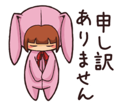 Girl wearing a hood rabbit sticker #3308912