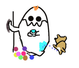 Cheerful ghost sticker #3311524