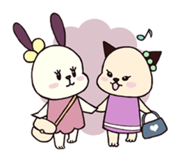 usa-neko happy days sticker #3313897