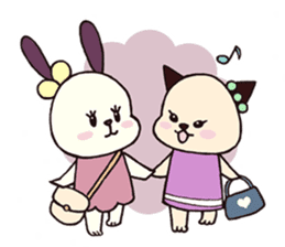 usa-neko happy days sticker #3313897