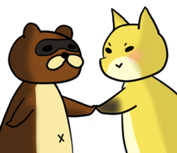 A raccoon dog and fox sticker #3321396