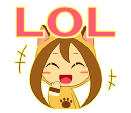 Cat anime girl and cute pig sticker #3323669