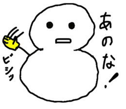 Yuki barrel man of a snowman sticker #3324096