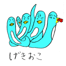 Happy Blue Penguin (Hand drawing) sticker #3325469