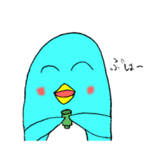 Happy Blue Penguin (Hand drawing) sticker #3325479