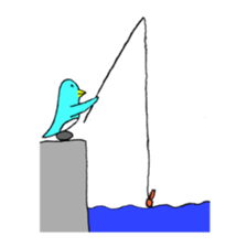 Happy Blue Penguin (Hand drawing) sticker #3325483