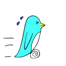 Happy Blue Penguin (Hand drawing) sticker #3325487