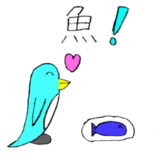 Happy Blue Penguin (Hand drawing) sticker #3325490