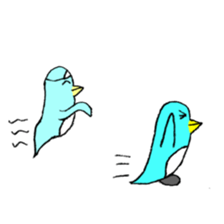 Happy Blue Penguin (Hand drawing) sticker #3325493