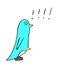Happy Blue Penguin (Hand drawing) sticker #3325494