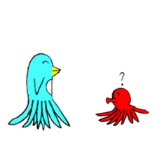 Happy Blue Penguin (Hand drawing) sticker #3325495