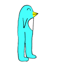 Happy Blue Penguin (Hand drawing) sticker #3325496