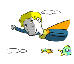 Sixian boy of Summer Letter sticker #3327725