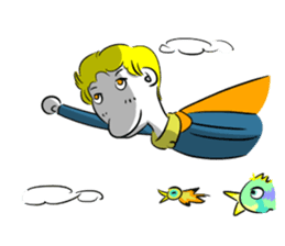 Sixian boy of Summer Letter sticker #3327725