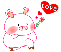 White pig PIGPON(winter series) sticker #3328422