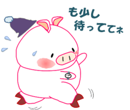White pig PIGPON(winter series) sticker #3328443