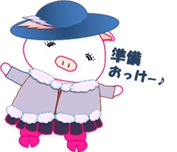 White pig PIGPON(winter series) sticker #3328444