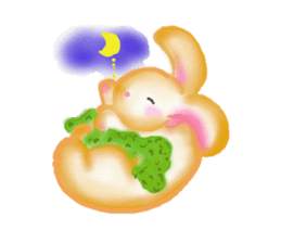 Moon rabbit of the spoiled child. sticker #3330856