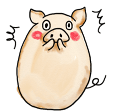 manmaru pig sticker #3332106