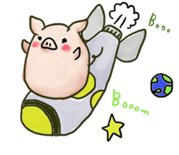 manmaru pig sticker #3332122