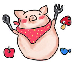 manmaru pig sticker #3332130
