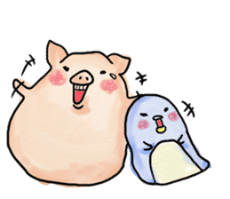 manmaru pig sticker #3332133