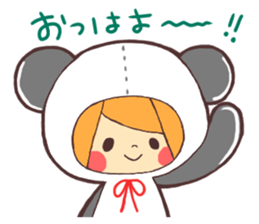 Girl wearing a variety of hood sticker #3332344