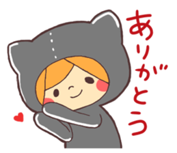 Girl wearing a variety of hood sticker #3332345