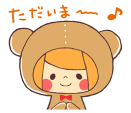 Girl wearing a variety of hood sticker #3332346