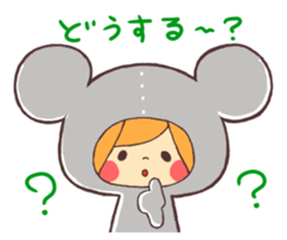 Girl wearing a variety of hood sticker #3332347