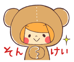 Girl wearing a variety of hood sticker #3332355