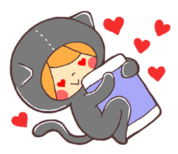 Girl wearing a variety of hood sticker #3332356