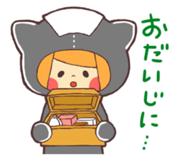 Girl wearing a variety of hood sticker #3332360