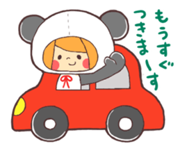 Girl wearing a variety of hood sticker #3332362