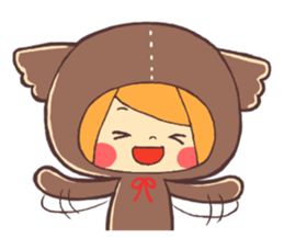 Girl wearing a variety of hood sticker #3332363